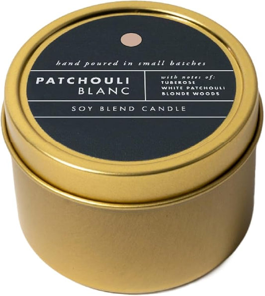 ScentAir Tin Candle - 3 oz. Soy Wax Blend Candle Hand Poured in Small Batches, Up to 20-Hour Burn Time, Made in The USA, Patchouli Blanc - Bloomnest