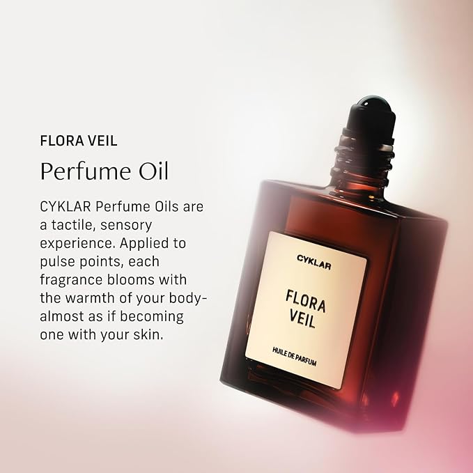 CYKLAR Perfume Oil Roll-On. Travel-Friendly Flora Veil Fragrance With Raspberry, Peony, and White Amber Notes. Long-Lasting Essential Oil Parfum For Women and Men. 0.5 Fl Oz Scented Rollerball Bottle Cyklar