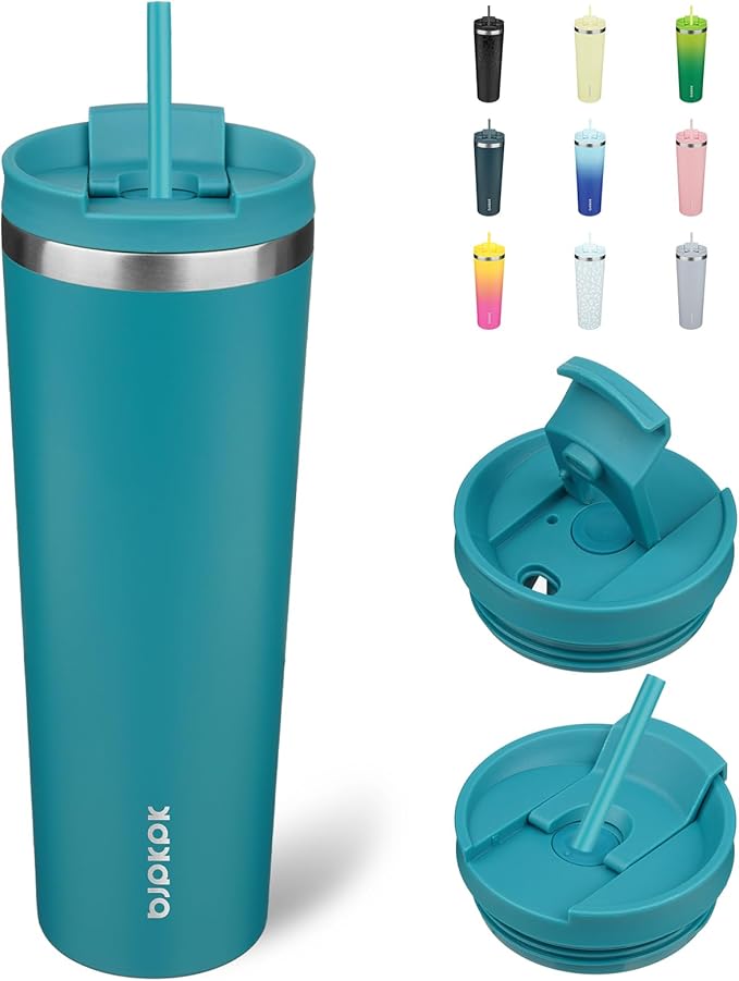 BJPKPK 30oz Tumbler With lid And Straw Stainless Steel Travel Coffee Mug Insulated Tumblers Cups,Laguna - Bloomnest