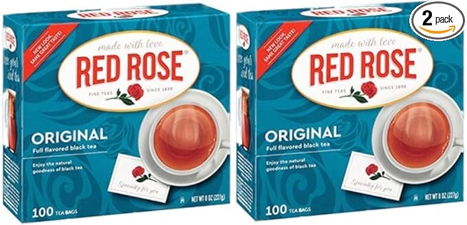 Red Rose Original Premium Blended Tea, 100 Count (Pack of 2) - Bloomnest