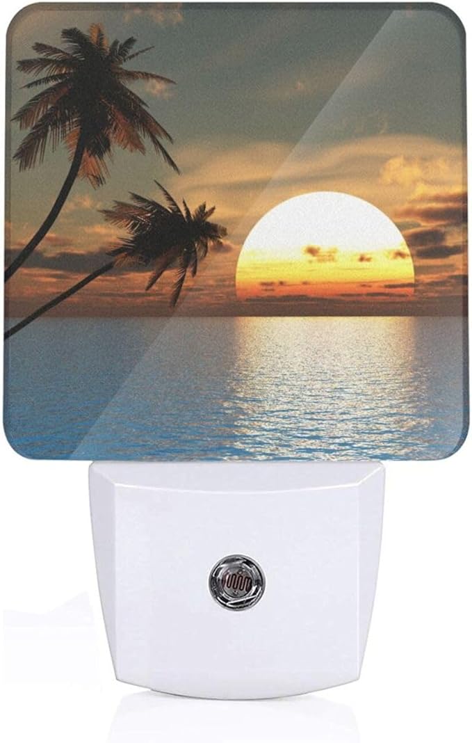 Led Night Light, Sunset Palm Decorative Plug in Nightlights,with Smart Auto Dusk to Dawn Night Light for Bedroom, Kitchen, Nursery, Bathroom - Bloomnest