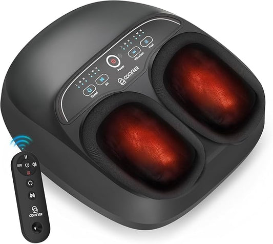 COMFIER Foot Massager with Heat,Kneading,Vibration,Compression,Pause Function,Shiatsu feet Massager for Plantar Fasciitis Neuropathy, Christmas Gifts for Women,Men,FSA Eligible HSA，Size 13 - Bloomnest