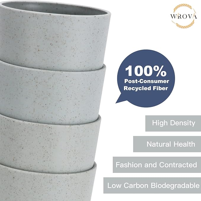 Wheat Straw Cups 8 PCS Good Alternative to Plastic Reusable Cups 20 oz Unbreakable Drinking Cup Reusable Dishwasher Safe Water Plastic Glasses Light Grey - Bloomnest