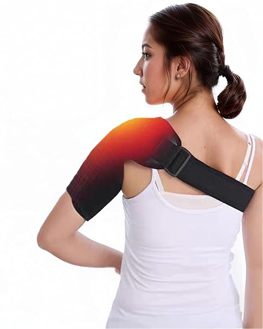 Shoulder Heating Pad - 3-Temperature USB Rechargeable, Adjustable Heat Wrap for Men & Women, Portable Cordless Shoulder Warmer (1 Pce Black-New) - Bloomnest