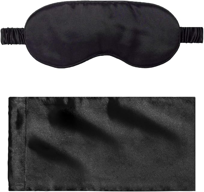 Silk Sleep Mask Light Blocking Luxury 100% Mulberry 19mm Silk Eye Mask Eye Cover Blindfold Ultra Soft Light & Comfy Anti Aging Skin Care with Travel Bag Gift Package - Bloomnest