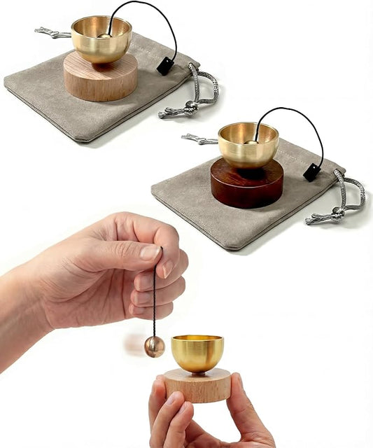 2PCS Mini Singing Bowl Set, Sound Bowls Meditation Set for Healing Relaxation, Mindfulness, Chakra Healing, Stress Relief, Self-regulation, Gifts for Women and Men - Bloomnest