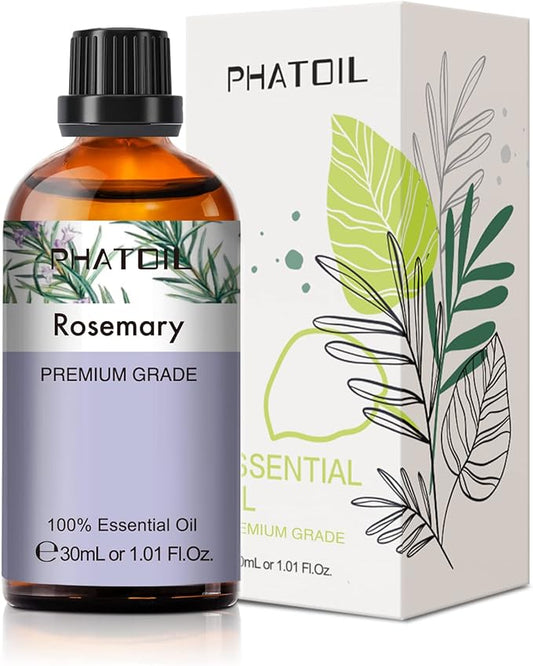 Rosemary Essential Oil 1.01fl.oz/30ml, PHATOIL Premium Rosemary Oils Long Lasting Scents for Aromatherapy, Diffuser, DIY Soap and Candle Making PHATOIL