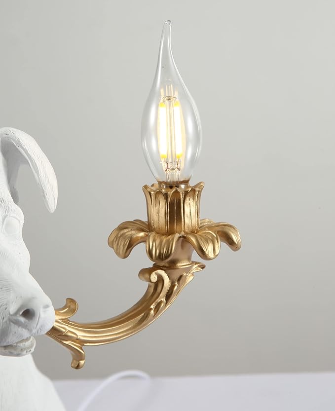 Modern Resin Engraved Puppy Dog Table Lamp,Home Decor Rio Dog Animal Desk Lamp for Living Room Bedroom Bedside LED Light, Indoor Children's Lamp - Bloomnest