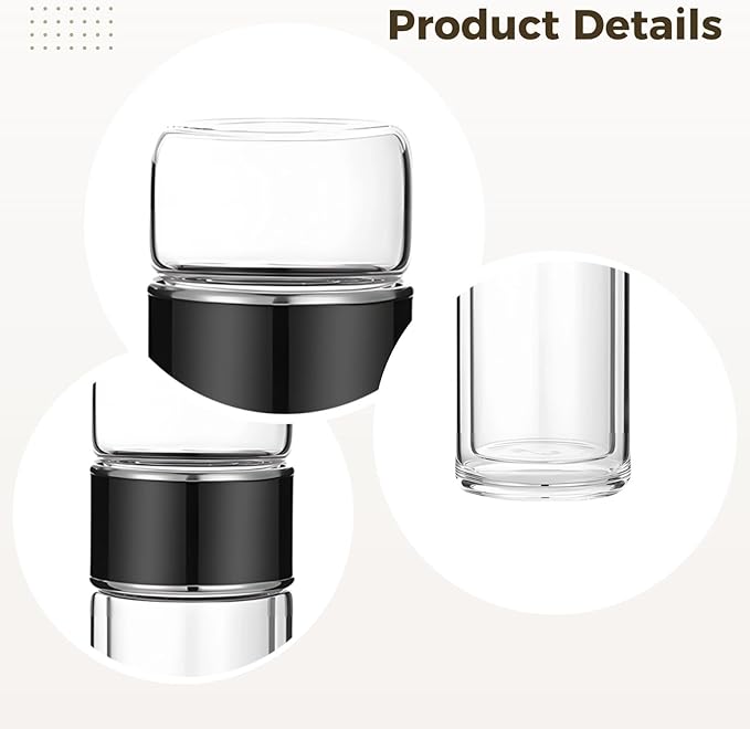 Double Wall Tea Tumbler, 16.9 Oz, Borosilicate Glass, With Infuser, Heat Resistant, Black - Bloomnest