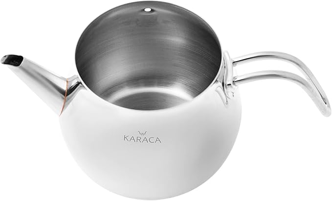 Karaca Layla Teapot Edelstahl, Turkischer Teekocher, Wasserkocher, Teekanne: 1 L Wasserkocher: 1,75 L, Türkisches Teekannen, Kayra Teekannen Set Metal - Bloomnest