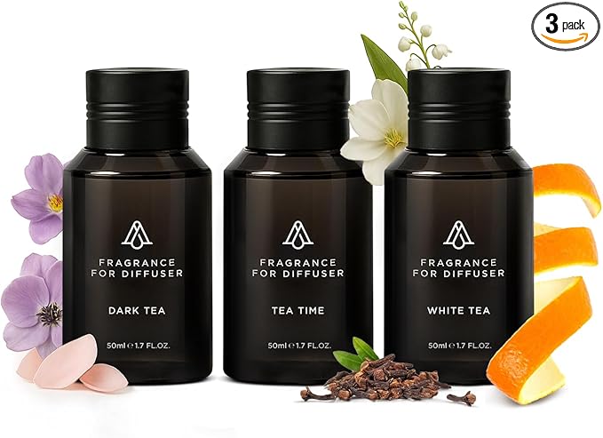 AromaPlan Scent Diffuser Oil Tea Collection- Luxury Fragrance Oil - Home & Hotel Fragrance - Non Toxic for Pet and Children- Made in USA- Gift Ready, 3 Pack/1.7 fl.oz(50 ml Each) - Bloomnest