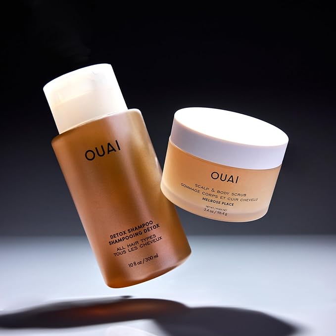 OUAI Hair Care Set - Clarifying Shampoo & Exfoliating Scalp Scrub - Deep Cleansing & Balancing - Hair Care Kit with Detox Shampoo & Travel Size Sugar Scrub for Scalp - Valentine's Day Gifts (2 Count) - Bloomnest