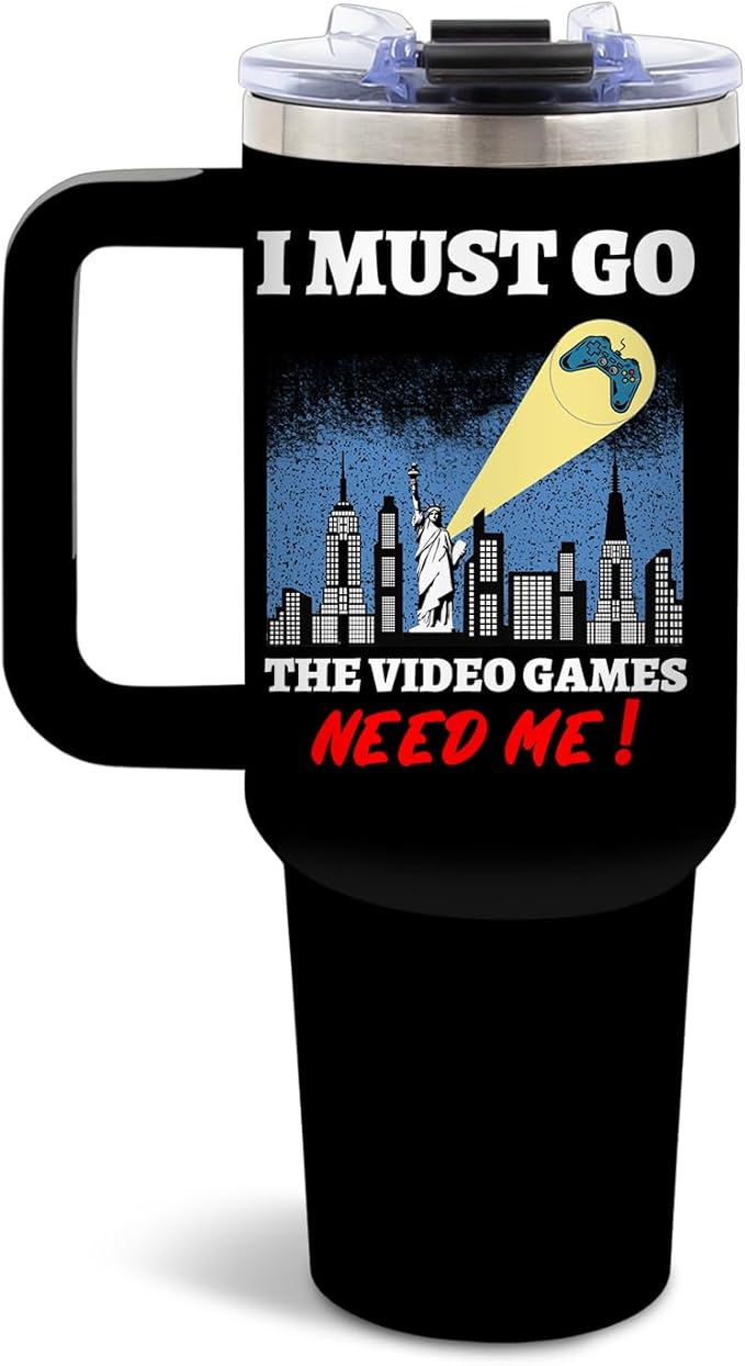 DUUV Gamer Gifts for Men, Video Game Tumbler 40 Oz with Handle and Straws, Funny Gaming Gifts for Kids Teen Boys Son Adults Dad Husband, Christmas Thanksgiving Birthday Gift for Gamers Teenage, 1PCS - Bloomnest