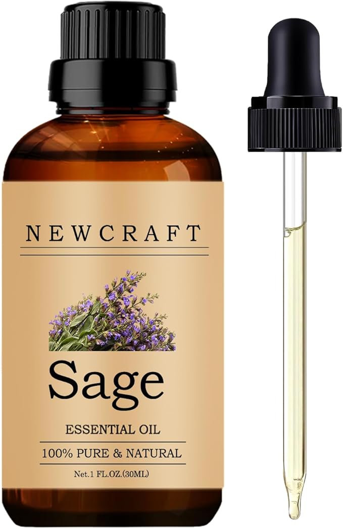 Sage Essential Oils, 100% Pure and Natural Essential Oil for Aromatherapy Diffuser - Sage/1 Fl Oz NewCraft