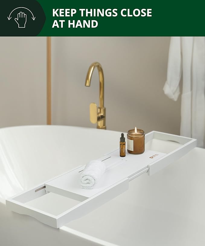 ROYAL CRAFT WOOD Premium Bathtub Tray - Expandable Bath Tray for Tub - Luxury Bathtub & Bathroom Accessories - Bloomnest