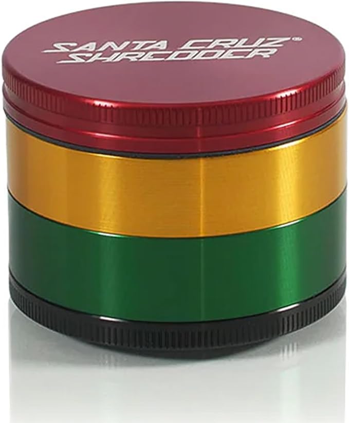 Santa Cruz Shredder Metal Spice Grinder Made in USA (Large (2.7 Inch), Rasta) - Bloomnest