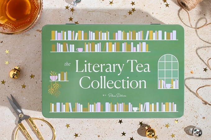 Literary Tea Collection Assorted Tea Gift Set - Hand-Crafted Loose Leaf Teas, Presentation Gift Box with Loose Leaf Steeper Included - Mixed Caffeine - 5 Unique and Flavorful Teas, 75+ Cups - Bloomnest