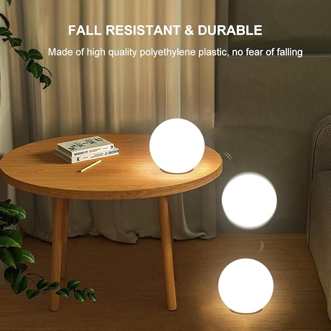 10-in Glowing LED Ball Light, Dimmable 16 RGB Color 4 Mode Glowing Orb Lights w/Remote, Rechargeable Light Up Ball Orb Lamp, Waterproof Outdoor Globe Lights Mood Lamp for Home Garden Party Path Decor - Bloomnest