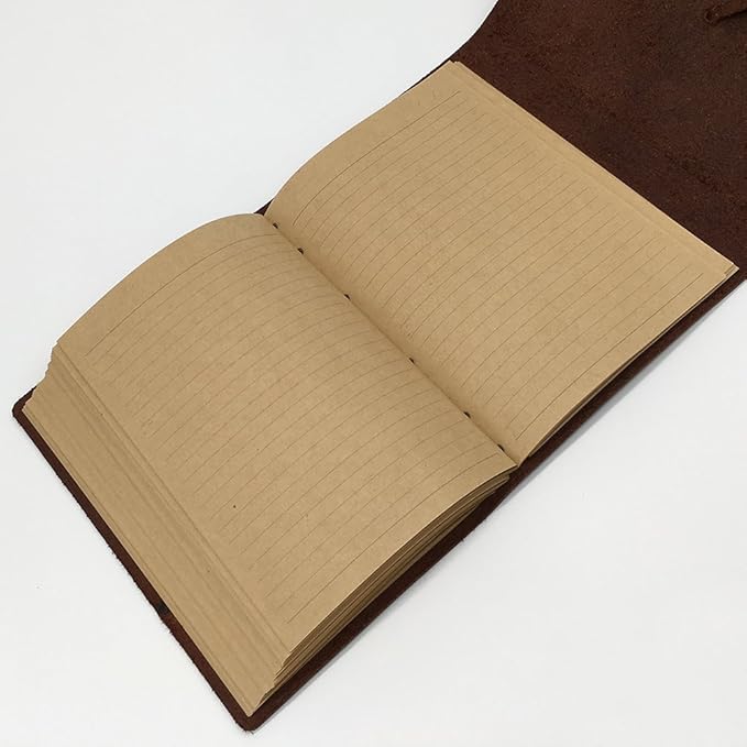 Leather Journal Notebook for Men & Women,A5 Size Diary,6.2x8.5 Inch, Vintage Style Personalized Journal for Gift,Genuine Leather Bound Notepad for Travel Journal to Write,240 lined Pages,Rustic Brown - Bloomnest