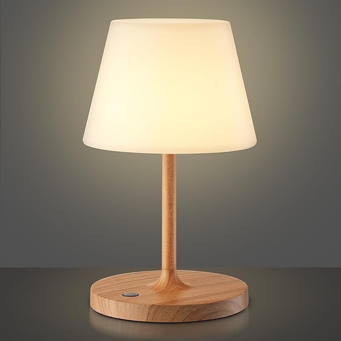 Cordless Lamp, 5000mAh Battery Operated Rechargeable Table Lamp with Power Bank, Touch Dimmable 3 Color Temperatures, IP44 Waterproof Shower Lamp for Kitchen, Bathroom, Indoor Or Outdoor Use 9.6in - Bloomnest