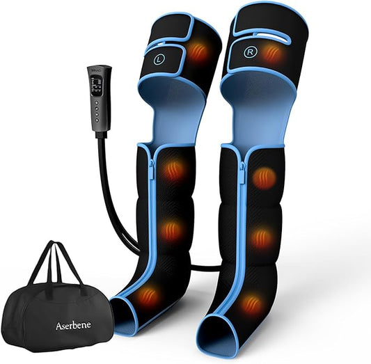 Leg Massager for Circulation and Pain Relief, Leg Massager with Heat and Compression, Leg Air Compression Massager, Gift for Women Men Mom Dad - Bloomnest