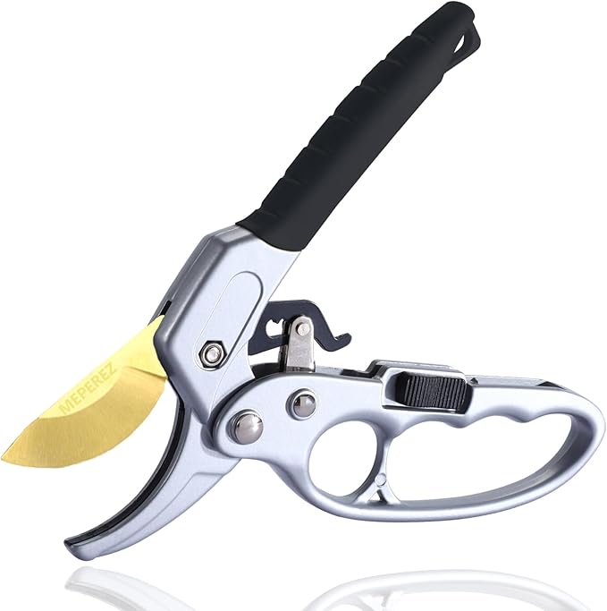 Ultra Sharp Germany Titanium Steel Pruning Shears - Cuts 3X Easier, Weak Hand Arthritis Snips, Rust-Resistant, Effortlessly 1-Inch Cut Capacity Garden Scissors, Ergonomic Handle - Bloomnest