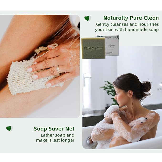 Natural Amor Green Spa Gift Set for Women, Peppermint Forest Bath Gift for her,5pc Bath & Body Gift Including Soap Bar, Candle, Bath Bomb - Bloomnest