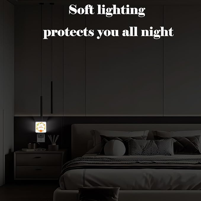 Hello Autumn Night Light,Plug Into Wall with Dusk to Dawn Light Sensors, Warm Nightlights for Bedroom, Bathroom, Hallway, Kitchen, Gifts Ideal for Boys Girls Women Men - Bloomnest