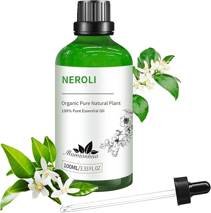 Mumianhua Neroli Essential Oil 100% Pure- Therapeutic Grade Orange Blossom Oil for Cleaning Sprays, Home Perfume & Women's Cologne | Citrus Floral for Diffuser, Candle & Soap Making 3.38 Fl Oz - Bloomnest