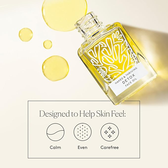 Naked & Thriving Detox Balancing Face Oil | Organic, Vegan, & Natural-Derived Skin Care | For Oily and Blemish-Prone Skin | with Jojoba, Primrose and Almond Oils f(1.18 oz/35 mL) - Bloomnest