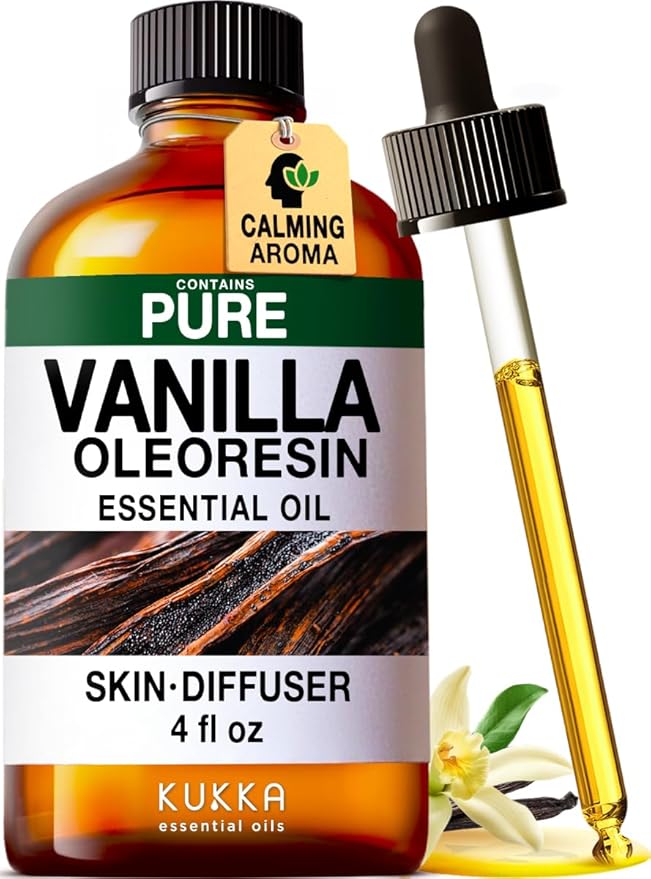 KUKKA Vanilla Essential Oils - 4 Fl Oz - for Hair, Skin, Diffuser, Aromatherapy & DIY Soap Making Scent - Bloomnest