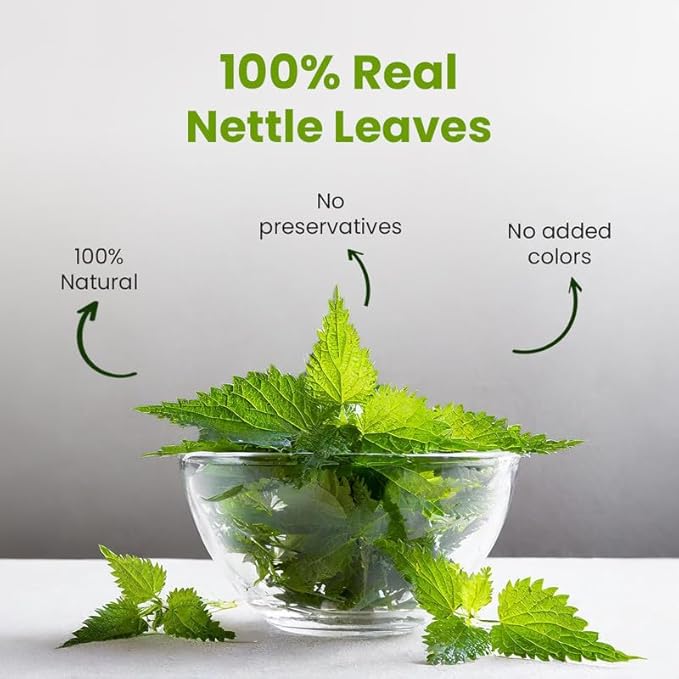 BLUE TEA - Nettle Tea - 30 Count - Plant Based Pyramid Tea Bag | Supports Joint Health & Overall Wellness | Herbal Tea - Caffeine Free - Calming Tea - Vegan - Non-Bitter | Leaf Based | Tin Pack - Bloomnest