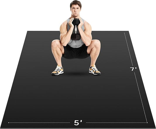 Extra Large Exercise Mat, 10’ x 6'/ 8’ x 6’/ 7’ x 5’/ 6’ x 4’- 7MM Thick Workout Mat for Home Gym, High-Density Gym Mat for Home Gym Floor, Non Slip Large Yoga Mat