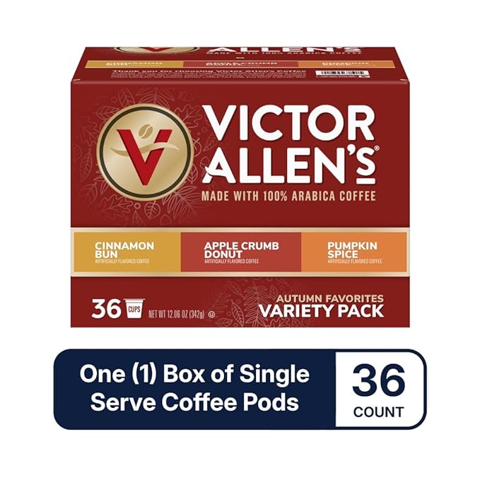 Victor Allen's Coffee Autumn Favorites Variety Pack, Medium Roast, 36 Count, Single Serve Coffee Pods for Keurig K-Cup Brewers - Bloomnest