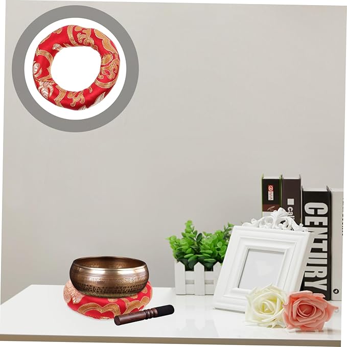 BESPORTBLE 3pcs Durable Singing Bowl Cushions Handmade Cotton Pads with Vintage Design for Meditation and Sound Therapy for Bowls and Buddhism Practices - Bloomnest