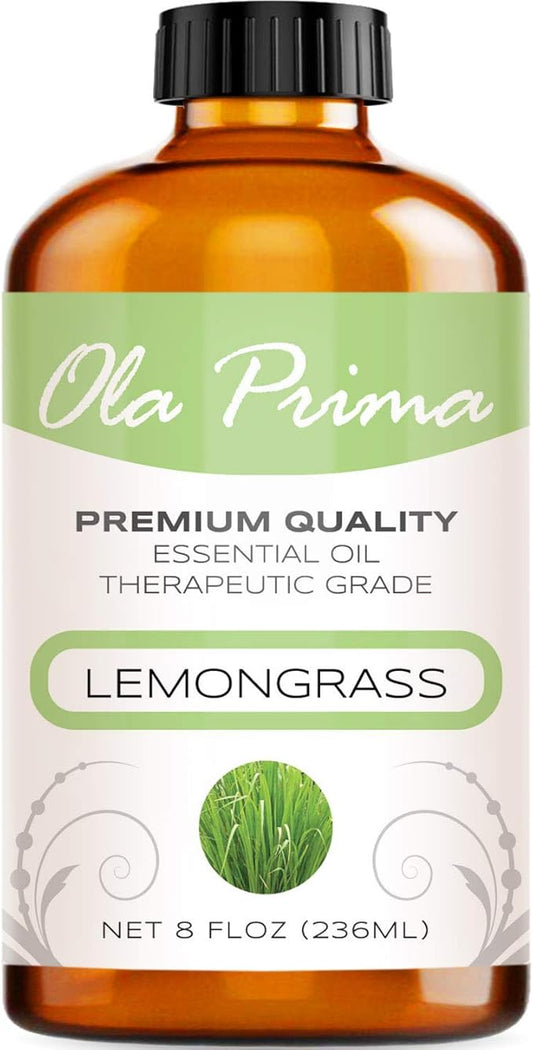 Ola Prima Lemongrass Essential Oil - Aromatherapy Oils - 8 Fluid Ounces Bulk - Bloomnest