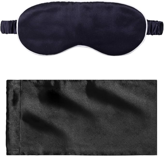 Silk Sleep Mask Light Blocking Luxury 100% Mulberry 19mm Silk Eye Mask Eye Cover Blindfold Ultra Soft Light & Comfy Anti Aging Skin Care with Travel Bag Gift Package - Bloomnest