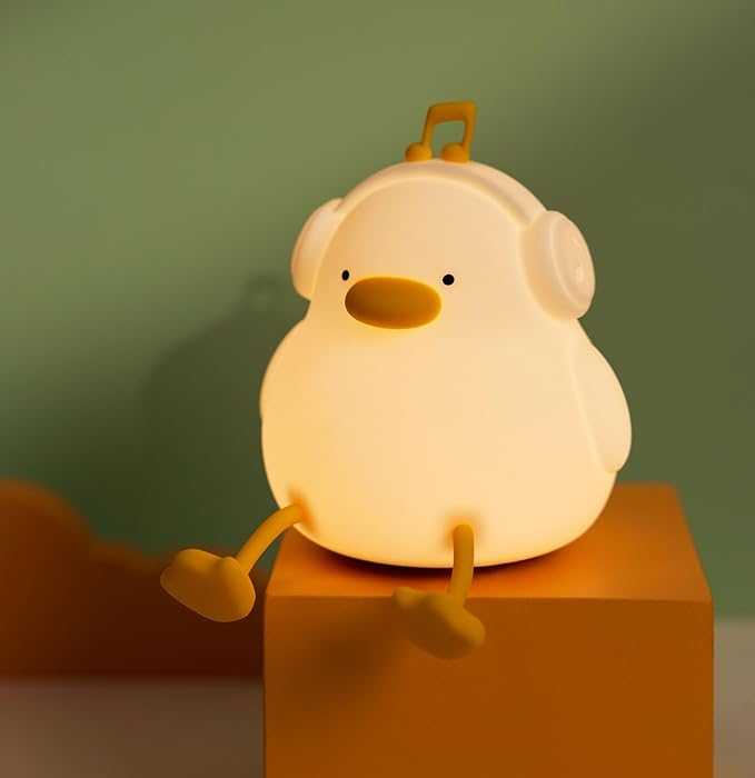 DREAMING MY DREAM Cute Duck Night Light,LED Squishy Novelty Duck Lamp,3 Level Dimmable Soft Silicone Nursery Nightlight,Night Light for Toddler Baby Kids Decor,Cool Gifts for Duck - Bloomnest