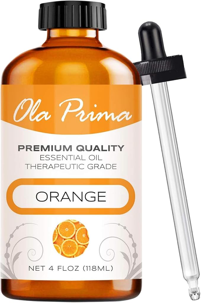 Ola Prima Oils 4oz - Orange Essential Oil, Premium Orange Oil with Dropper for Skin Diffuser - 4 Fluid Ounces - Bloomnest