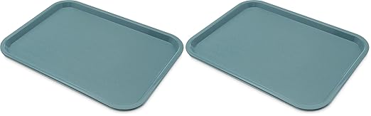 Carlisle FoodService Products Plastic Tray, 12" x 16" | Slate | Pack of 2 | Cafe | Fast Food - Bloomnest