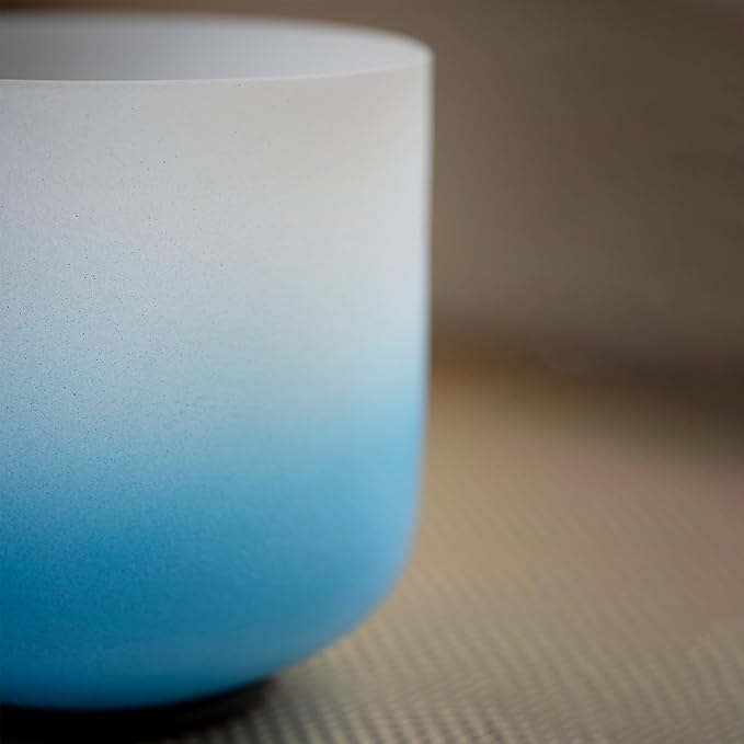 KVKA 432Hz 6-12" Set of 7 pcs Aria Colored Quartz Crystal Singing Bowl Sound Healing Tuned Bell with Carrying Case