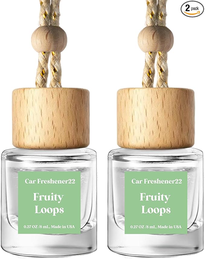 C Classy Car Air Freshener Hanging 2 Pack, Fruit Loops Essential Oil Diffuser for Cars, Cute Car Accessories, Long-Lasting Fragrance, C ar Air Fresheners for Women & Men Gift, Made in USA - Bloomnest