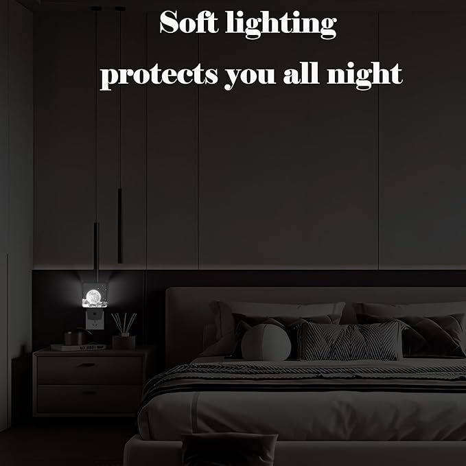 Moon in Cloud Night Light,Plug-in Nightlights Auto Sensor Night Lamp Dusk to Dawn Lamp Home Decor for Nursery Children Girls Boys