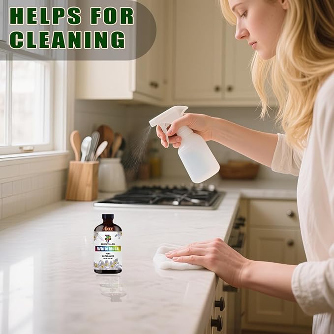 White Musk Essential Oil (4 oz/120 ml) — White Musk Oils for Aromatherapy, diffusers, humidifiers, Home fragrances, DIY Skincare, soap Making, DIY Candle, Relaxation, Yoga, and Meditation - Bloomnest