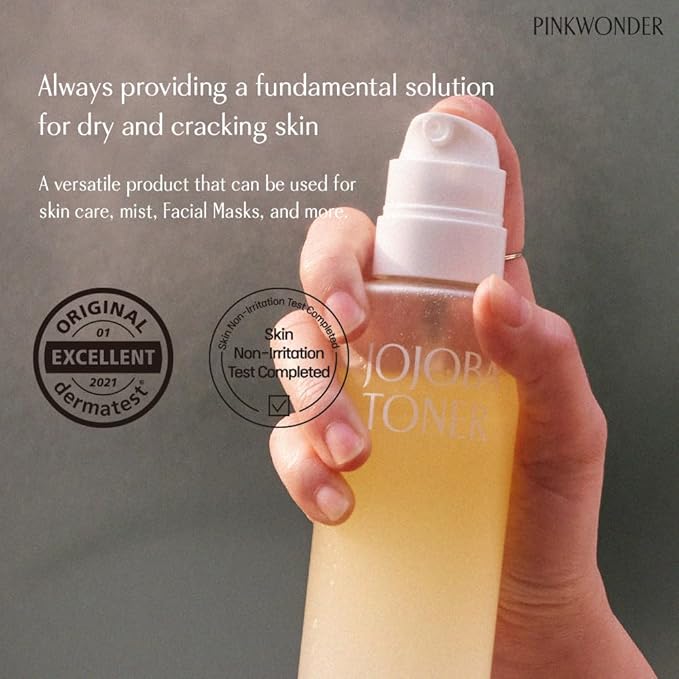 PINKWONDER USDA Organic 100% pure Jojoba oil toner | Hydrating Essence for Skincare | Korean Facial Toner with Jojoba Oil & Wild Strawberry Leaf Extract (6.76oz) - Bloomnest