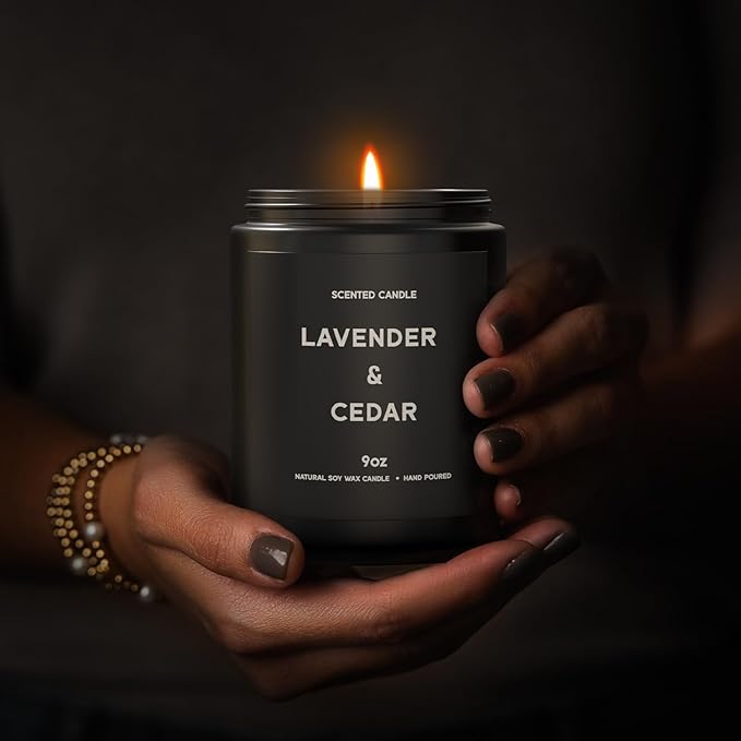 Scented Candles, 9oz×4 Scented Candles for Men, Soy Candle Gifts for Men, Personalized Blessing Minimalist Men's Candle - Bloomnest