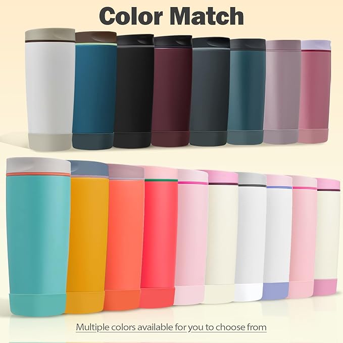 2pcs Silicone Boot for Owala SmoothSip Slider Coffee Tumbler 20oz 12oz, Anti-Slip Sleeve for Travel Coffee Mug, Protective Accessories for Owala BPA Free (Daybreak White) Kaitiaki