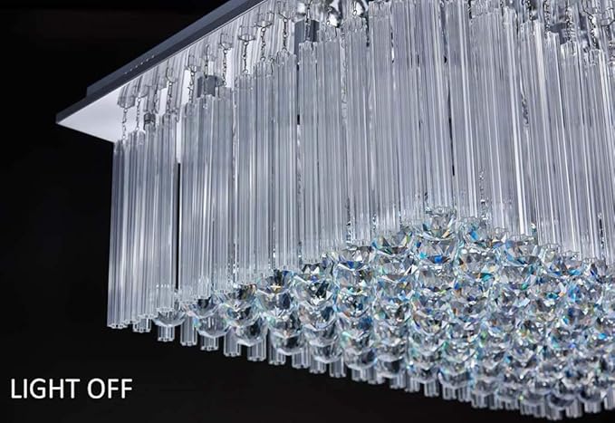 Saint Mossi 12-Lights Modern Chandelier Lamp K9 Crystal Chandelier Light Fixture,Modern Flush Mount Ceiling Light Fixture Raindrop Chandelier for Bedroom,Dining Room,Livingroom,L32 x W22 x H10 - Bloomnest