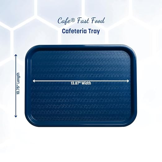 Carlisle FoodService Products CT101414 Café Standard Cafeteria / Fast Food Tray, 10" x 14", Blue (Pack of 24) - Bloomnest