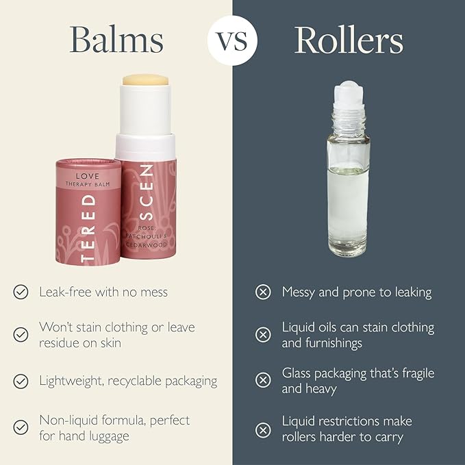 Scentered Aromatherapy Balm Stick - Love - Rose Essential Oils Rub On for Emotional Regulation & Balance - 100% Natural: Rose, Cedarwood, Ylang Ylang - Self Care Gifts for Women - Bloomnest